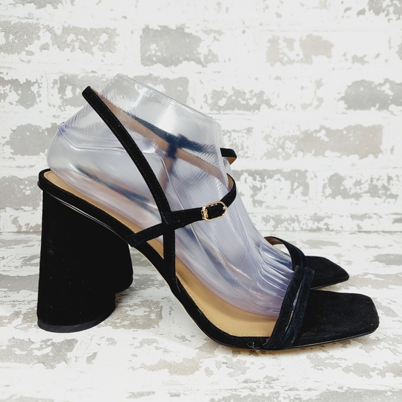 New Sam Edelman Kit Square Toe Slingback Cylindrical Block Heel Sandals X41 - Picture 6 of 12